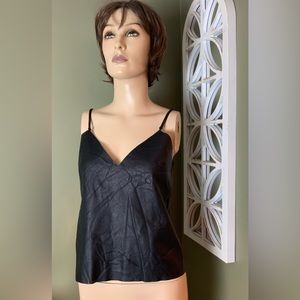 Zara size medium faux leather tank blouse camisole